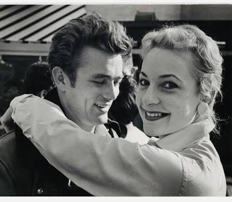 James Dean with Toni Lee Scott in a 1955 Phil Stern photograph. James Dean with Toni Lee Scott in a 1955 Phil Stern photograph.