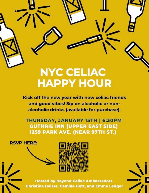 nyc celiac happy hour invitation