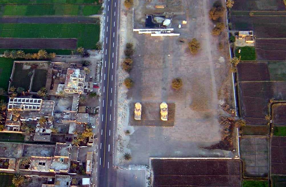 Memnon Temple as seen from the Luxor balloon flight