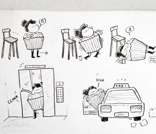 It turns out cylindrical Halloween costumes are great if you don’t like sitting down or fitting into doors.