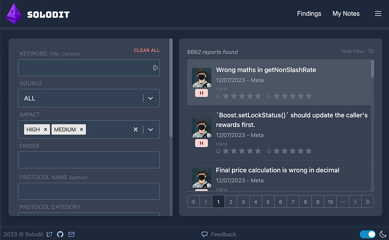 smart contract auditing tool — solodit smart contract auditing tool — solodit