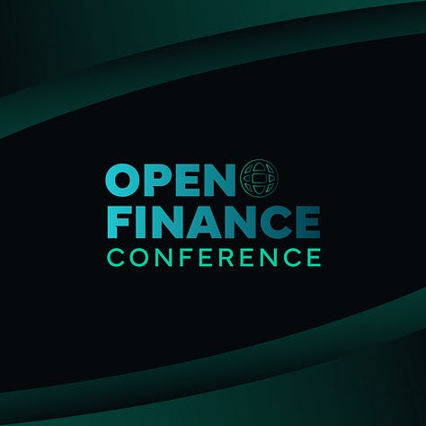Fotos dos palestrantes e marca do Open Finance Conference