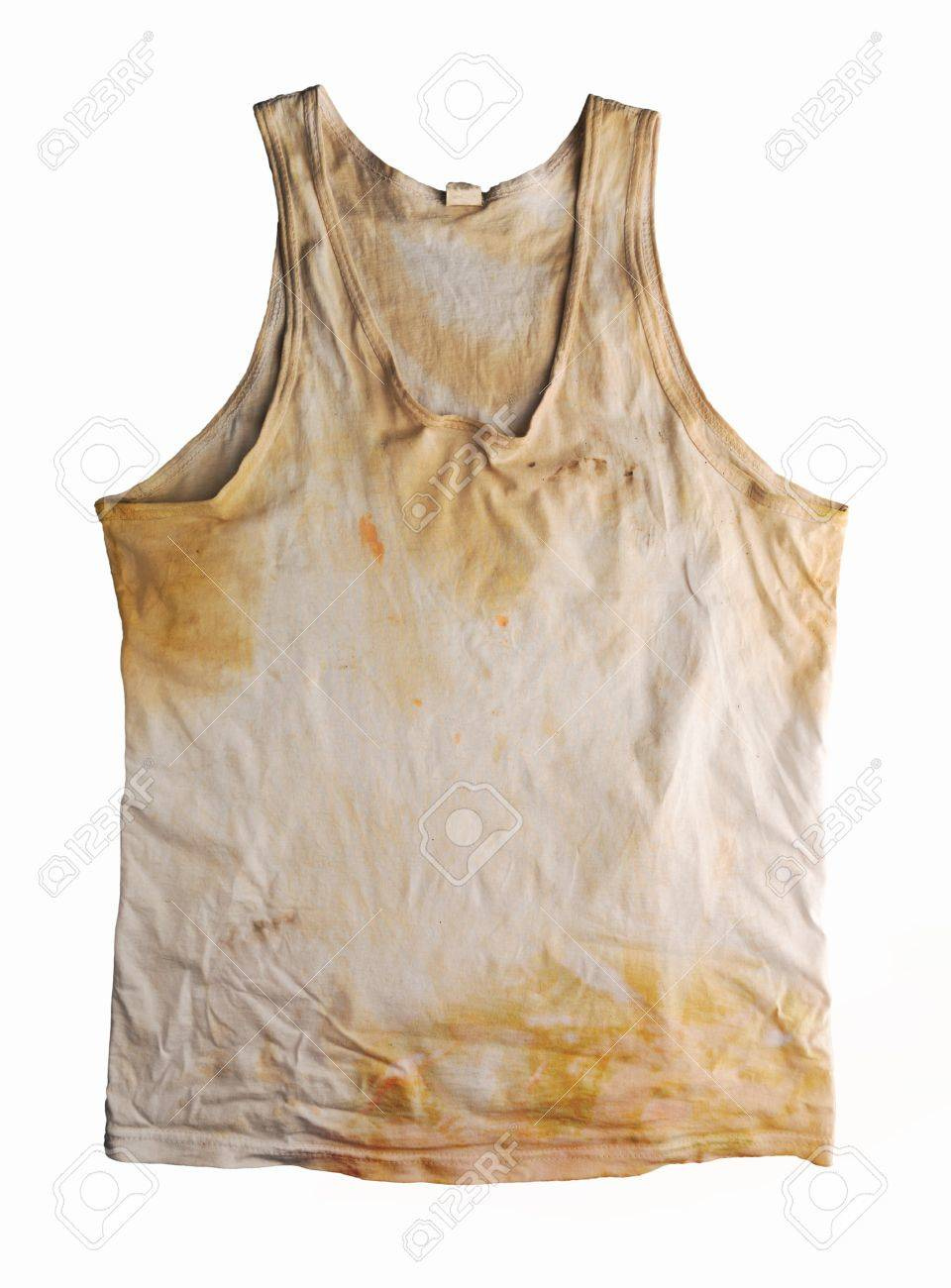 Dirty T-shirt Isolated On White Stock Photo, Picture And Royalty Free  Image. Image 35297279.