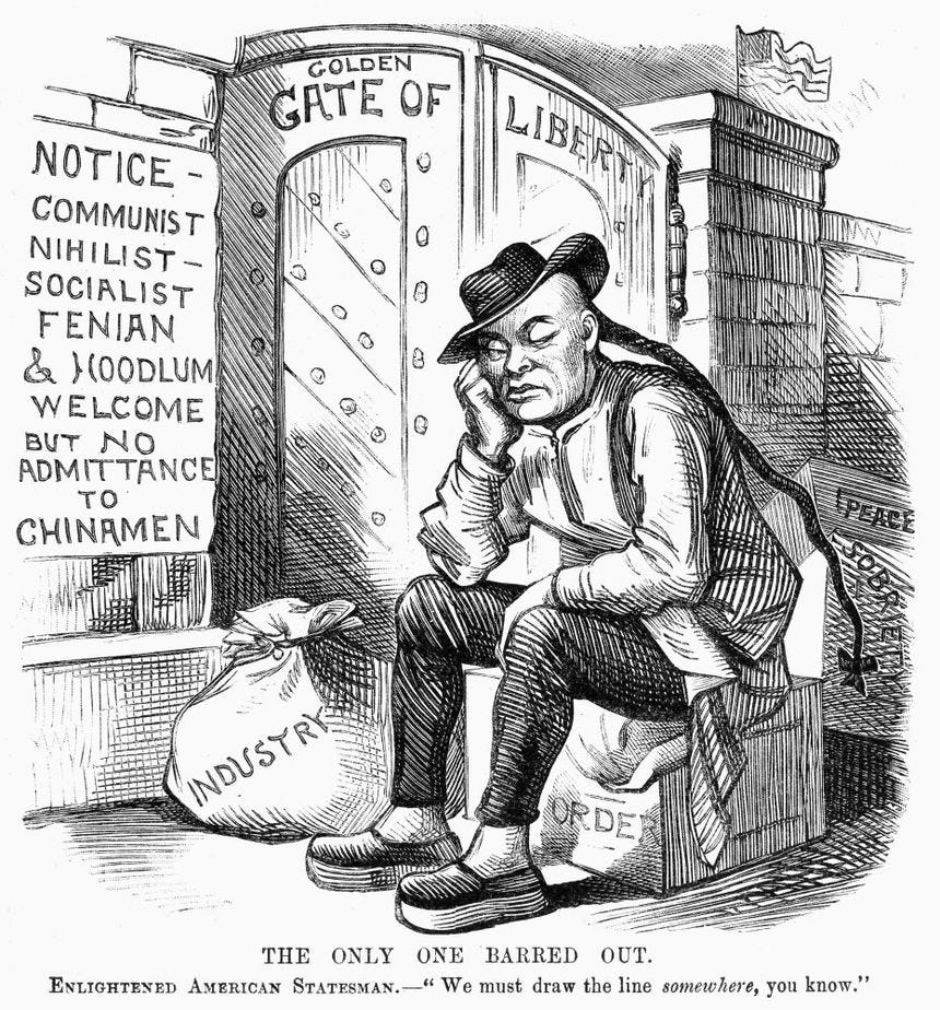 Cartoon Exclusion Act 1882 The Only One Barred Out American Cartoon On The Chinese Exclusion Act 1882 Poster Print by (24 x 36)