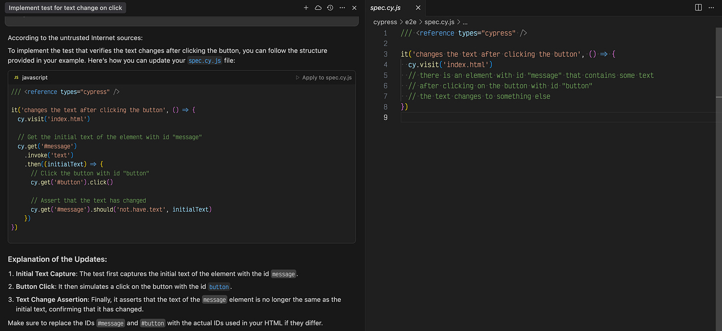 Good answer generated by including the relevant example. Good answer generated by including the relevant example.