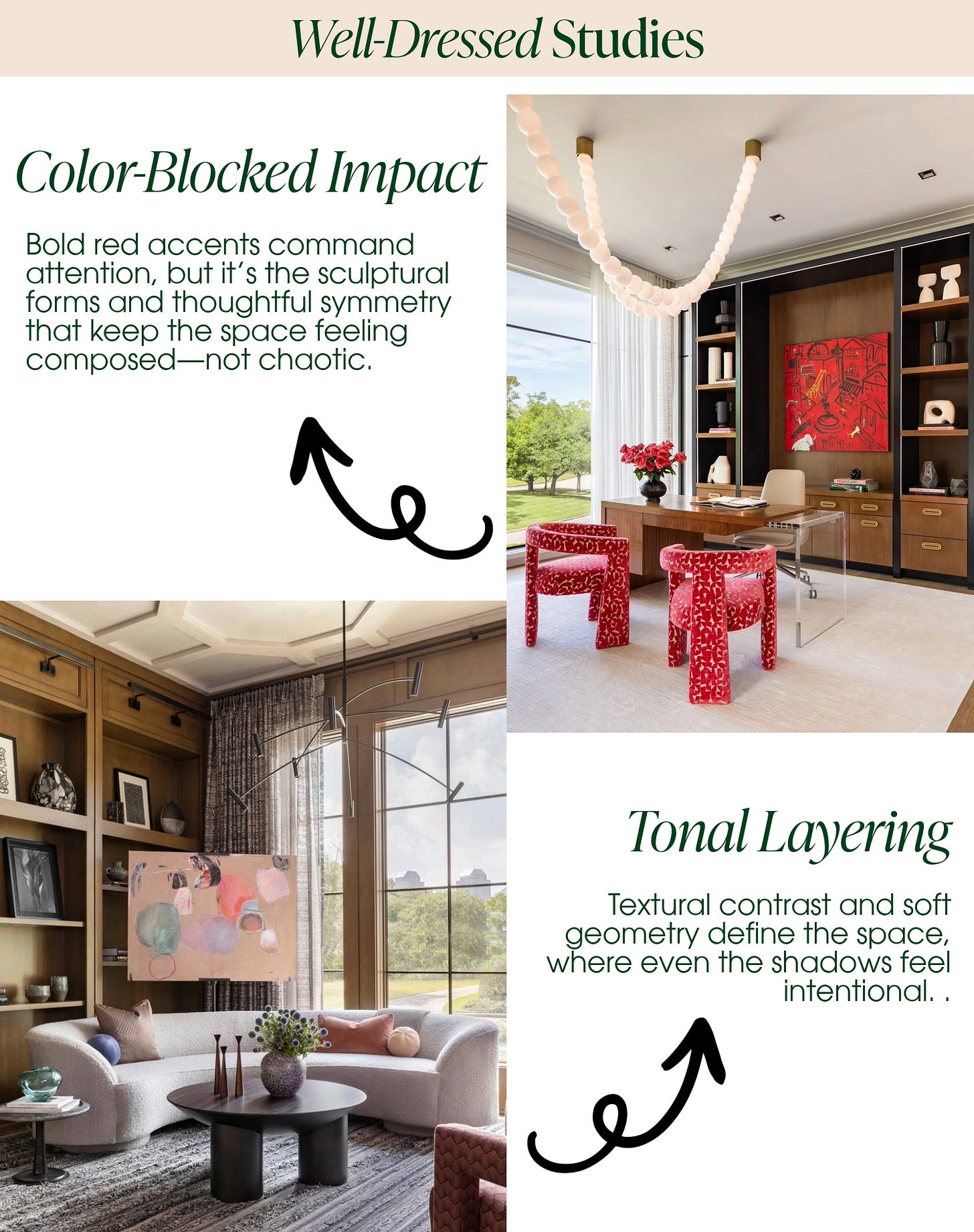 Interior design by Benjamin Johnston featured by The Polished Frame, showcasing curated entryways, sophisticated studies, and timeless modern style