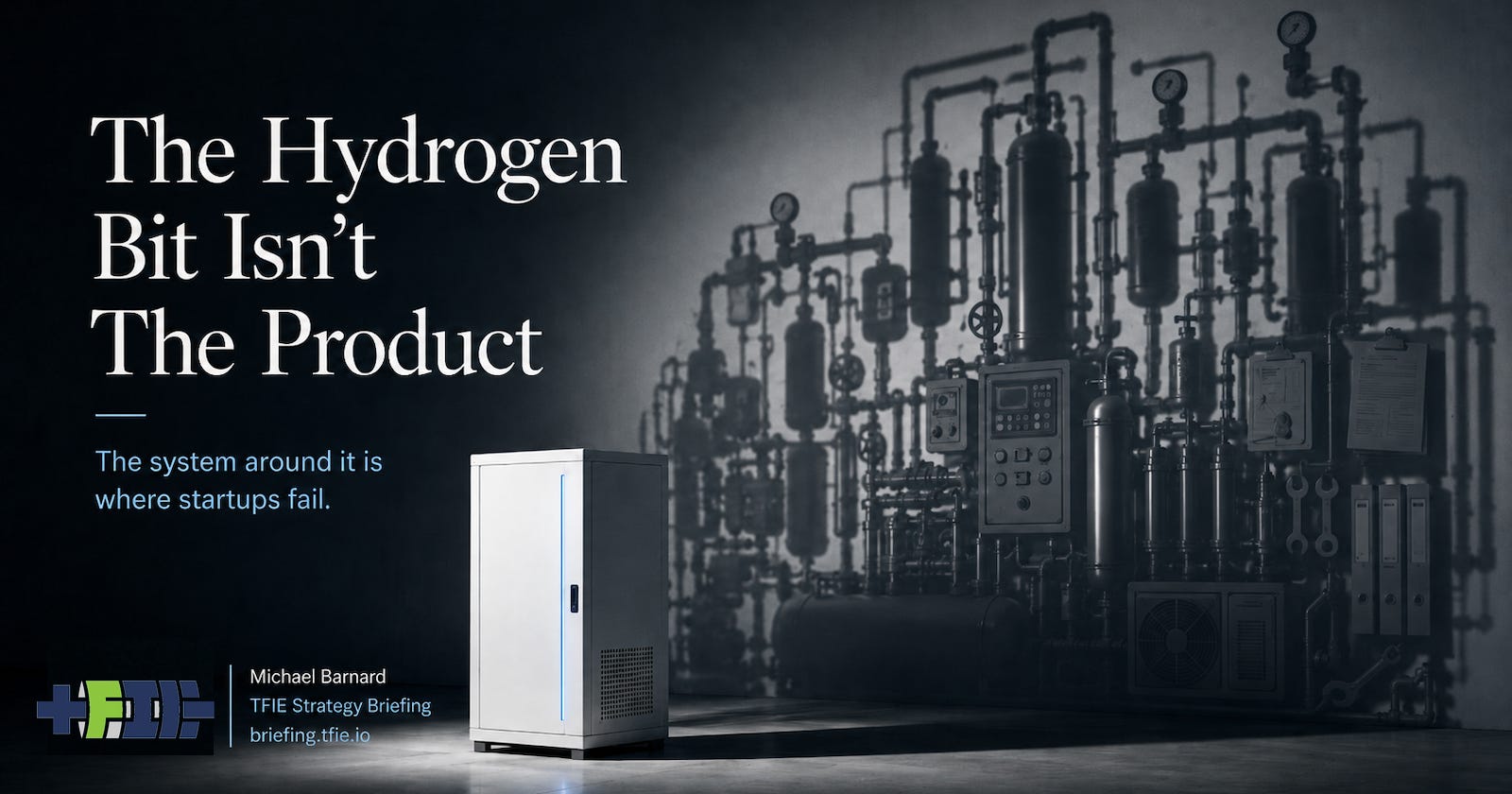 White electrolyzer cabinet casting a large shadow of pipes, valves, gauges and industrial equipment. White electrolyzer cabinet casting a large shadow of pipes, valves, gauges and industrial equipment.