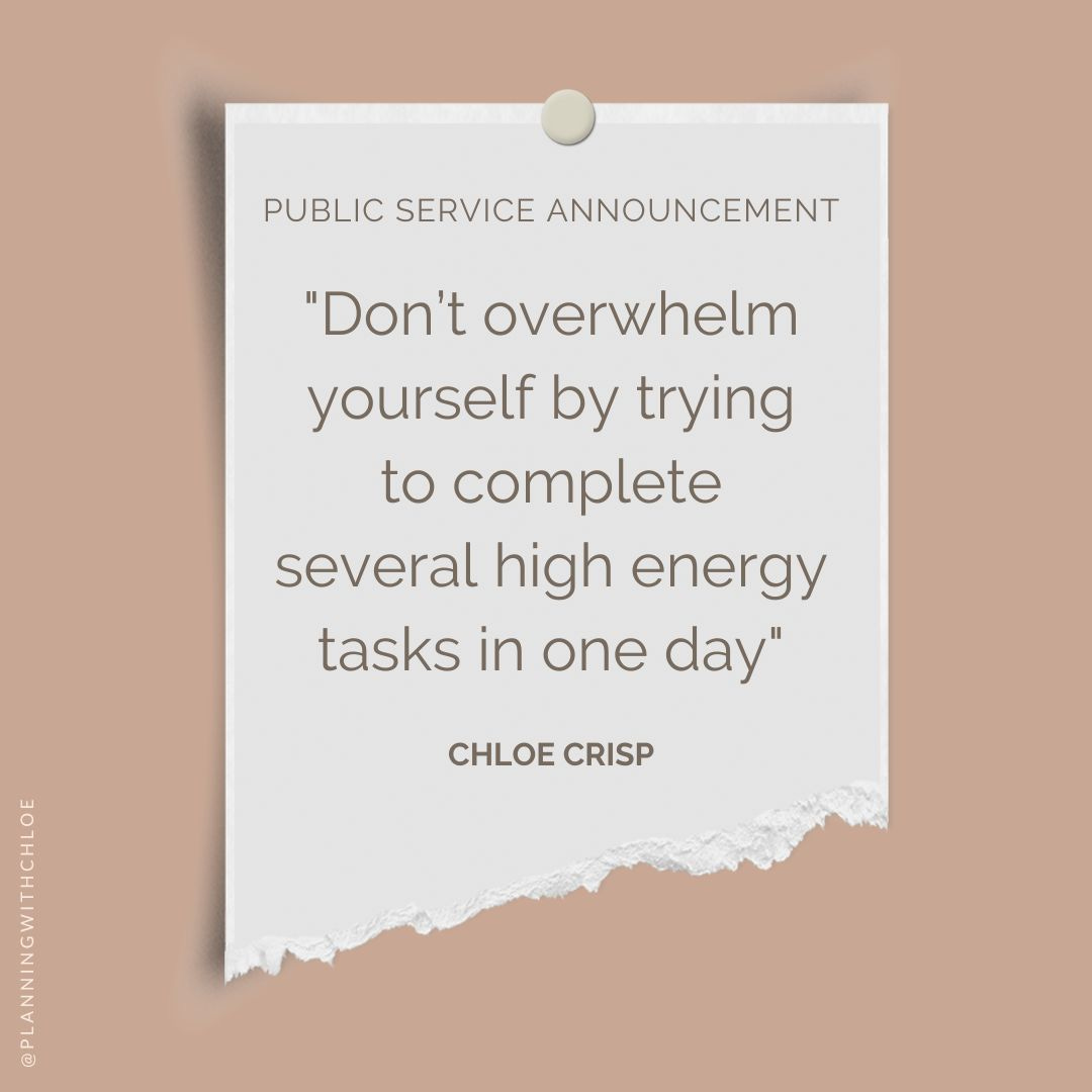 PSA - Don't overwhelm yourself