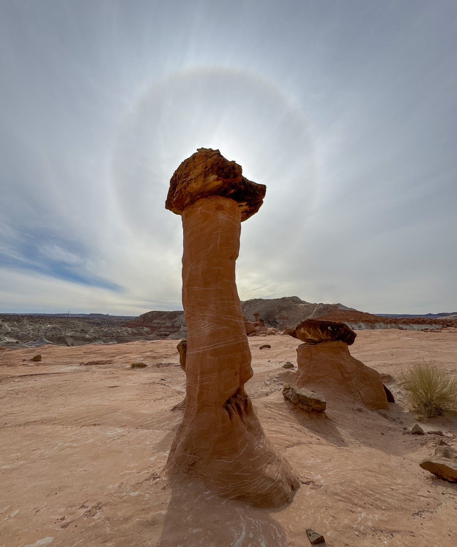 Sun halo around a toadstool hoodoo