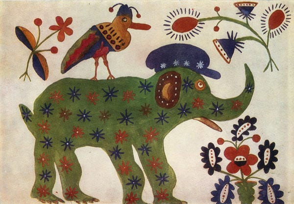 Green Elephant, 1936 - Maria Primachenko