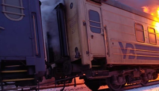 Russians strike passenger train in Kharkiv region with drones, injuries reported Russians strike passenger train in Kharkiv region with drones, injuries reported
