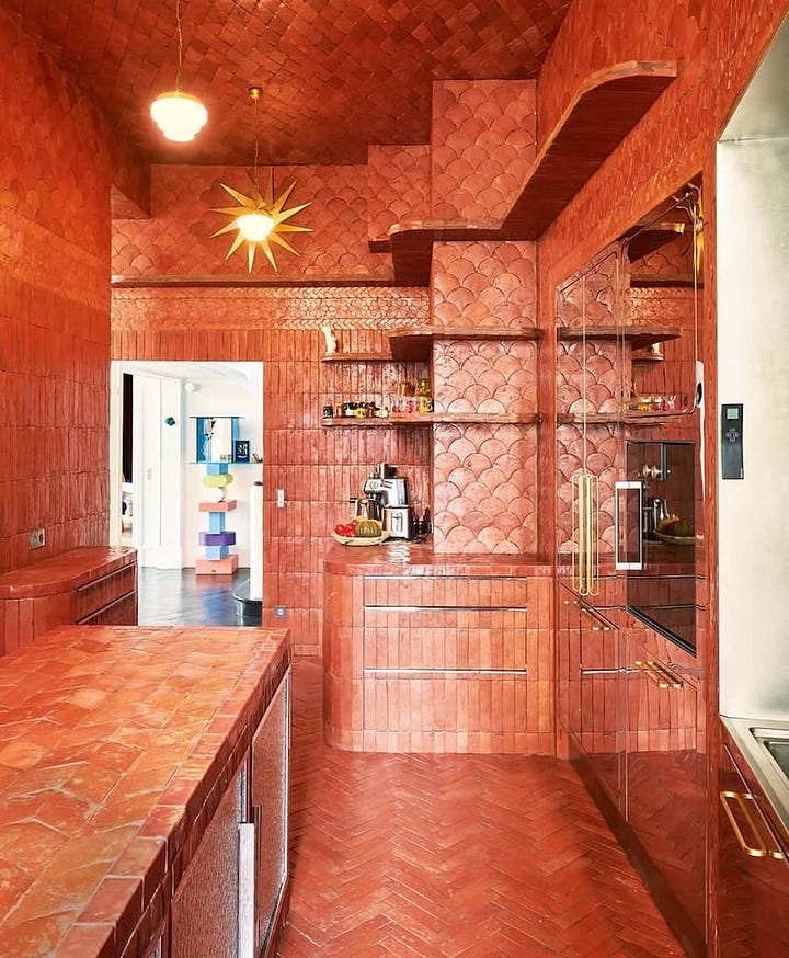 terracotta clad kitchen