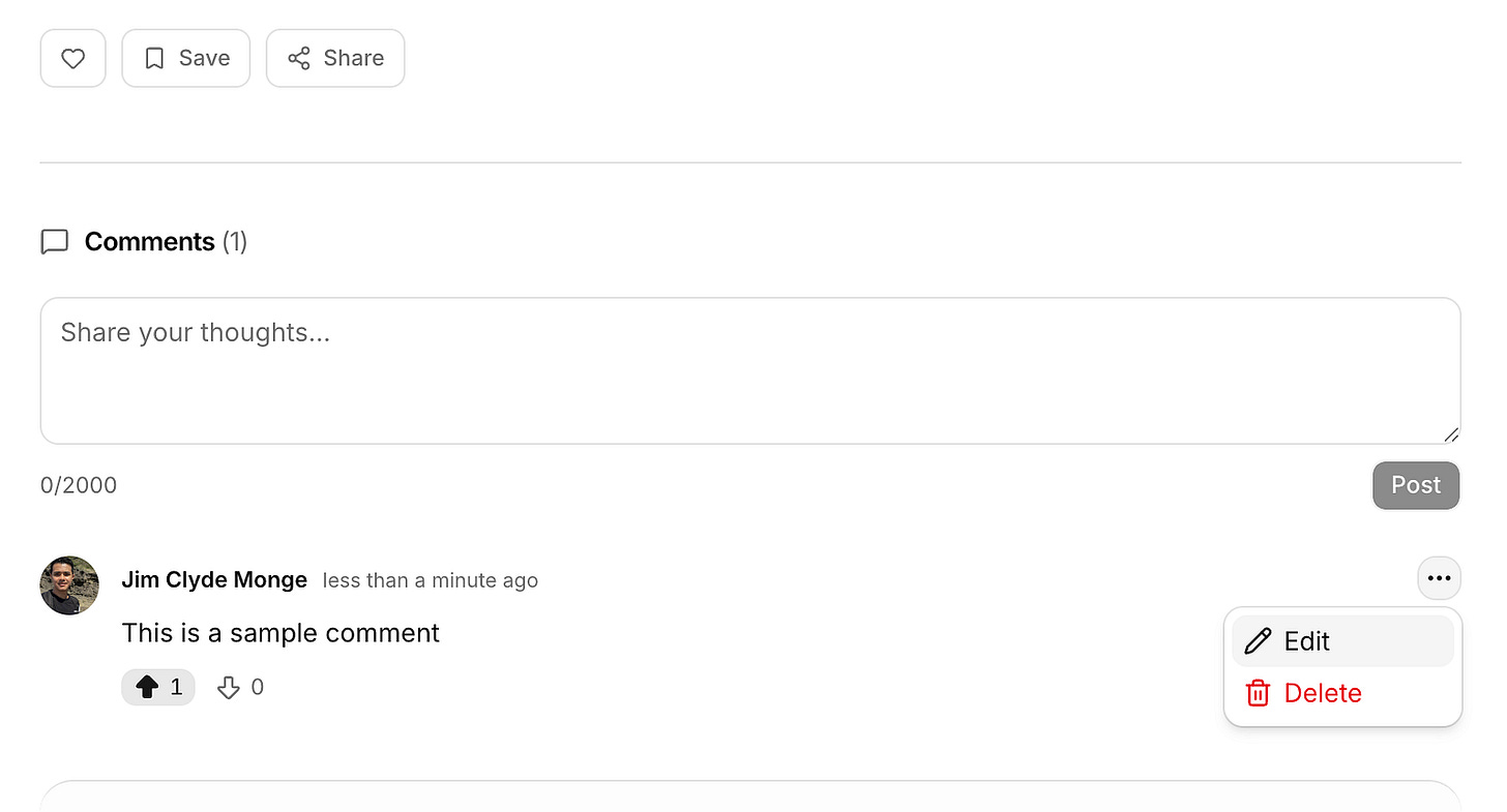 BloggFast’s new comment feature. Image by Jim Clyde Monge