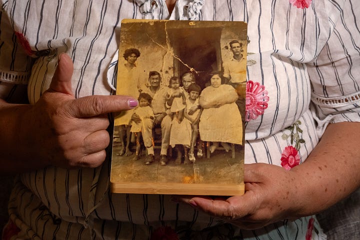 Julia Mendieta, a survivor of criadazgo, poses for photos at her home for The Paraguay Post