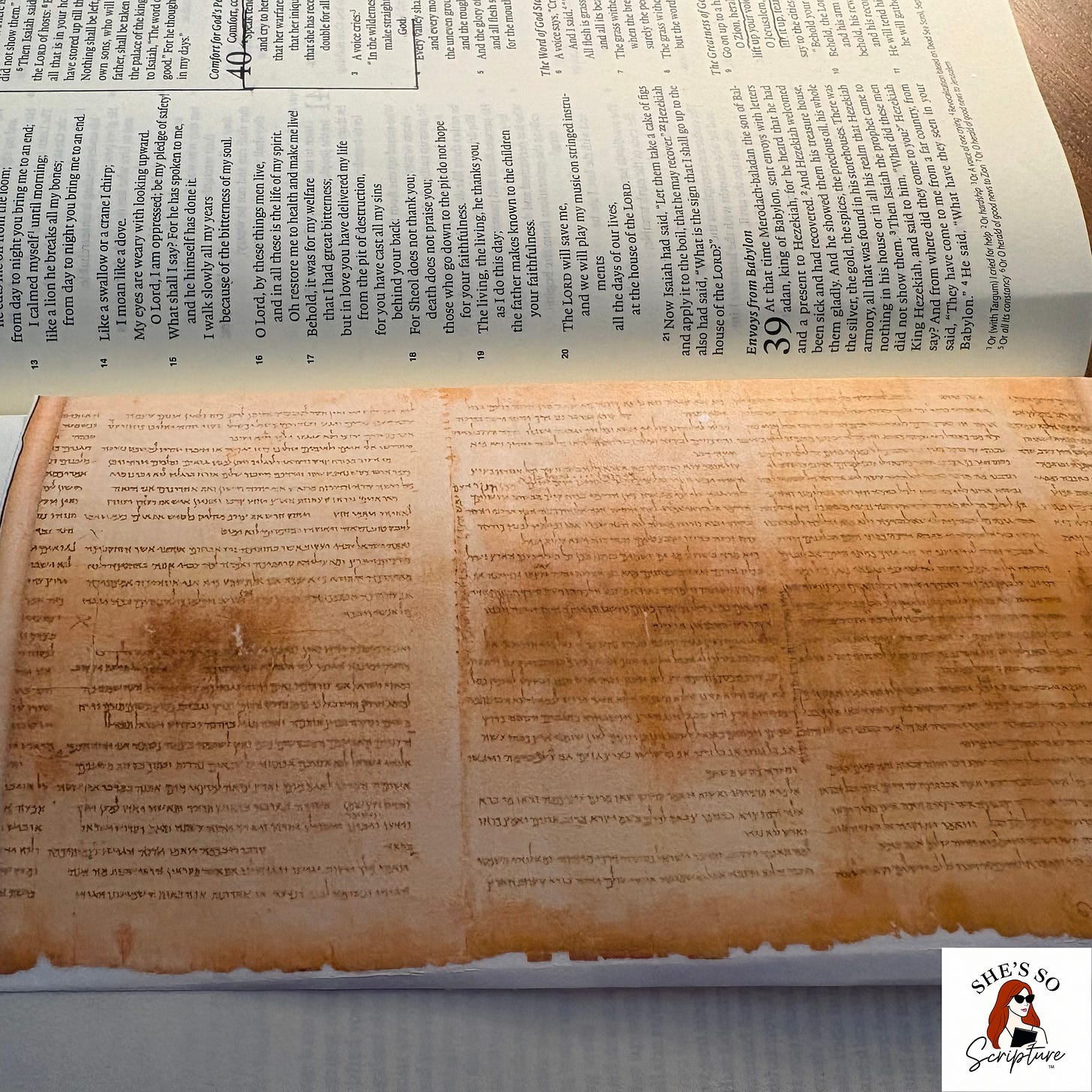1QIsaa Isaiah 40 I placed in my study Bible 1QIsaa Isaiah 40 I placed in my study Bible