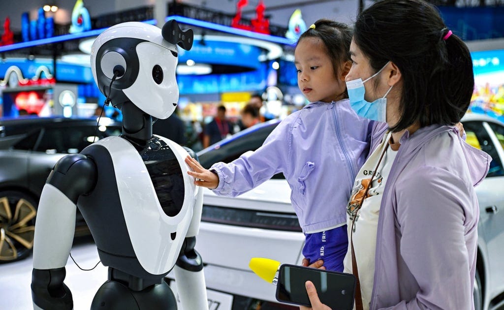 An AI robot at a consumer product expo in Haikou, capital of southern Hainan province. Photo: Xinhua