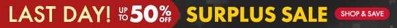 Surplus Sale: Up to 50% Off