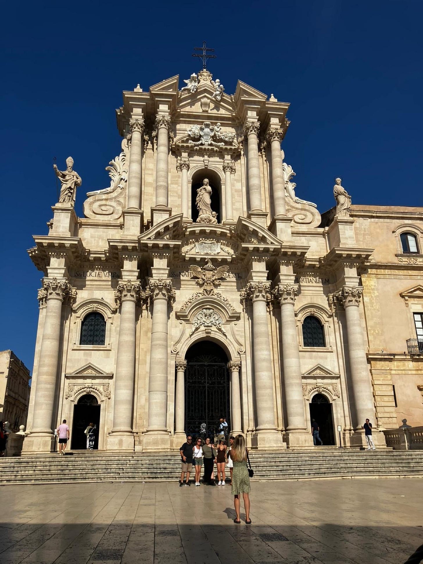 The Baroque front of the cathedral in Ortigia