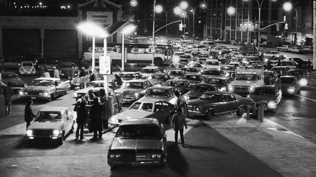 Lining up for gas in Brooklyn, NY during the oil crisis of 1973. Photo was taken January 1974. : r/interestingasfuck Lining up for gas in Brooklyn, NY during the oil crisis of 1973. Photo was taken January 1974. : r/interestingasfuck