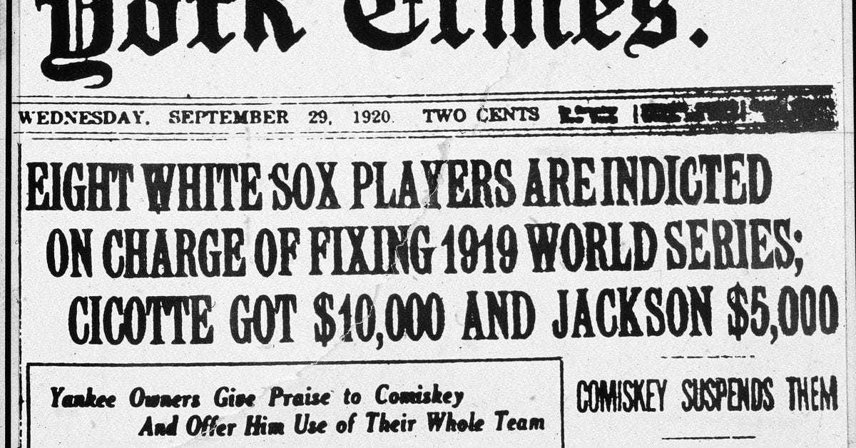 100 years later, we remember baseball's biggest scandal. - Twinkie Town