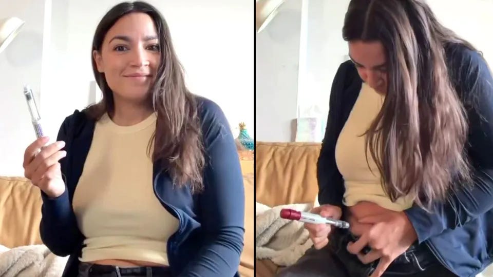 Ocasio-Cortez films herself injecting hormones as part of the egg-freezing  process
