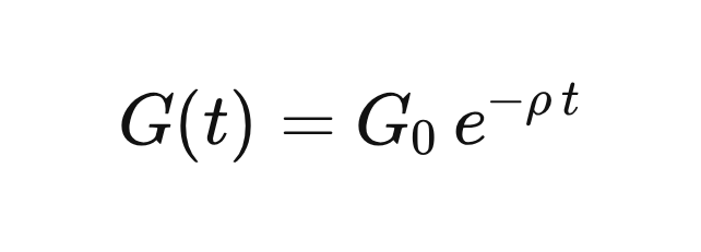 G(t) = G_0\, e^{-\rho\, t} G(t) = G_0\, e^{-\rho\, t}