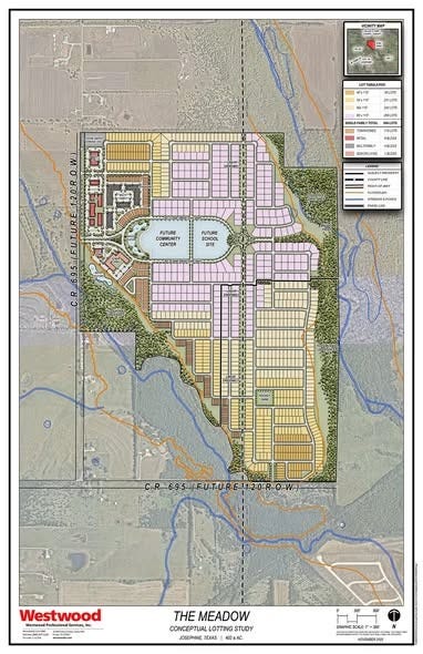 Conceptual map of “The Meadow” (also known as “EPIC City”) submitted to Collin County, Texas