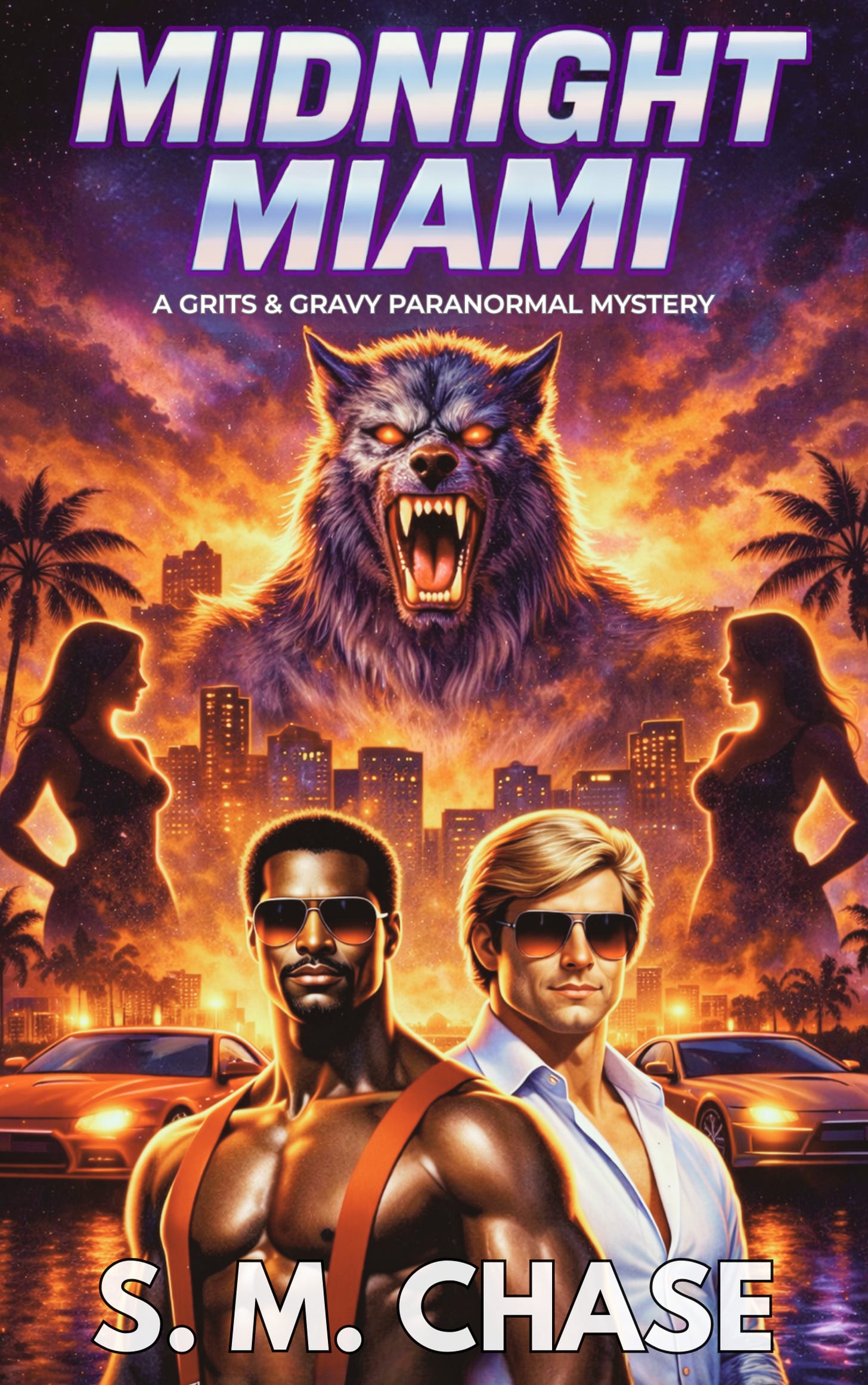 Cover of Midnight Miami by S. M. Chase, supernatural detective novel set in 1981 Miami