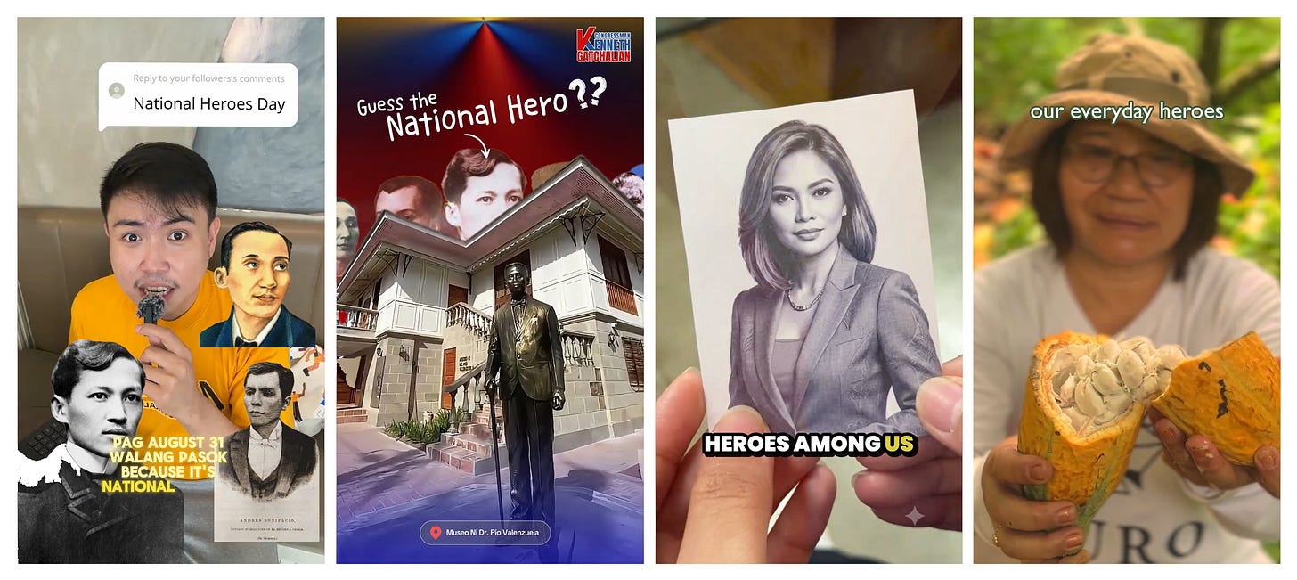 Young Filipinos create educational content about past and modern-day heroes on TikTok Young Filipinos create educational content about past and modern-day heroes on TikTok