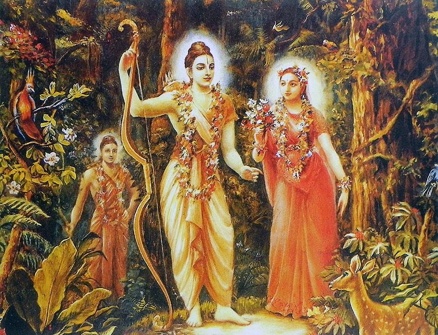 Exile of Rama, Sita and Lakshmana in Jungle