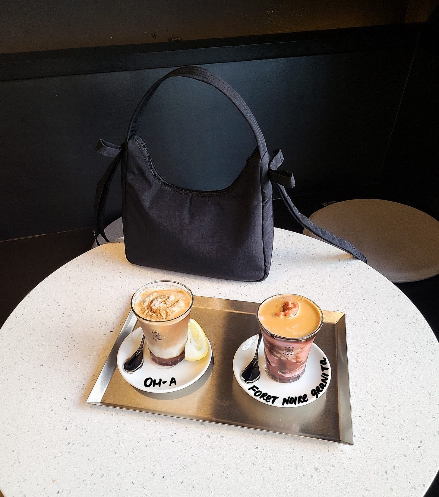 Gute Leute's Specialty drinks: OH-A and Granita