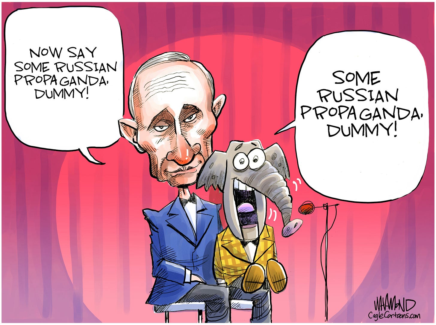 Political Cartoon U.S. Putin GOP Russian Propaganda Dummy | The Week