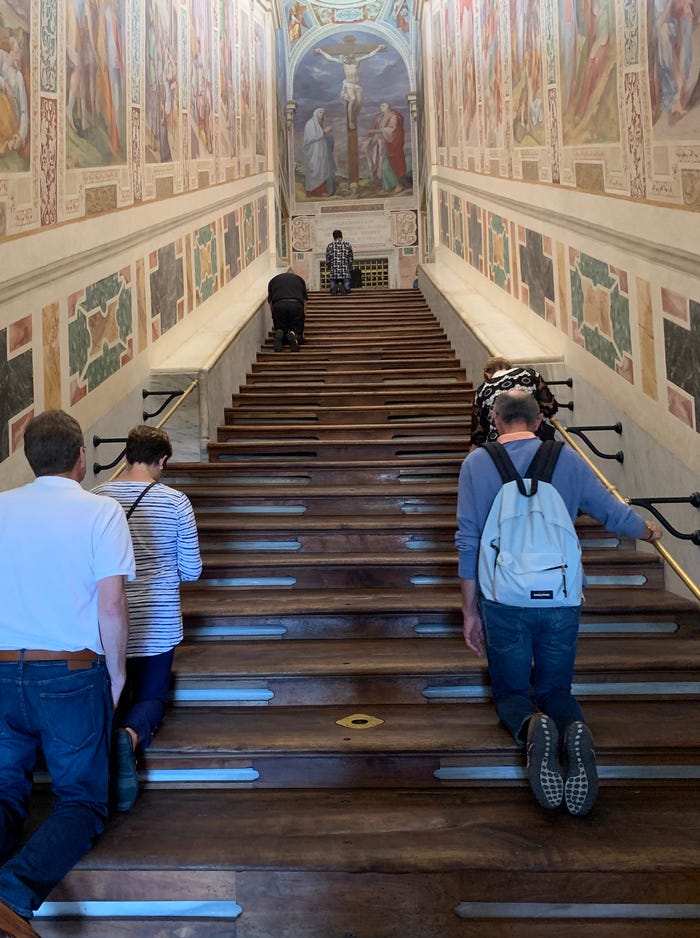 The wood-covered Scala Santa – Rome