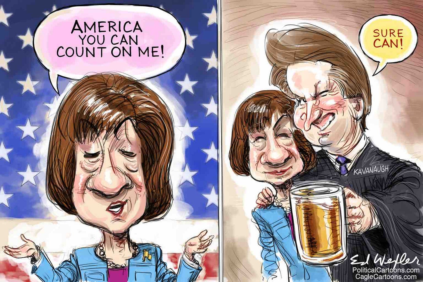 Susan Collins voted for Brett Kavanaugh to overturn Roe v Wade and defund Planned Parenthood. Mission accomplished.