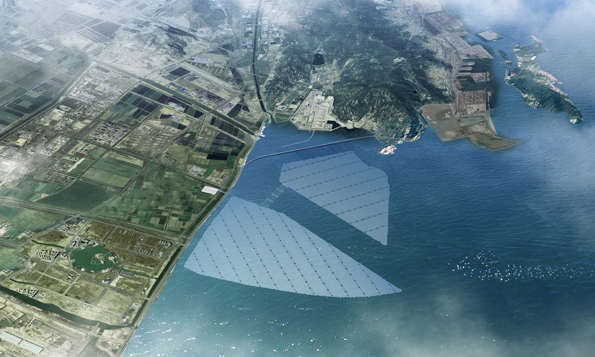 The concept photo of China's largest offshore solar farm in Lianyungang city, East China's Jiangsu Province Photo: Courtesy of China National Nuclear Corporation The concept photo of China's largest offshore solar farm in Lianyungang city, East China's Jiangsu Province Photo: Courtesy of China National Nuclear Corporation
