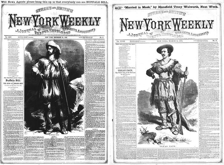 Ned Buntline's stories about Buffalo Bill and Texas Jack introduced them to the world.