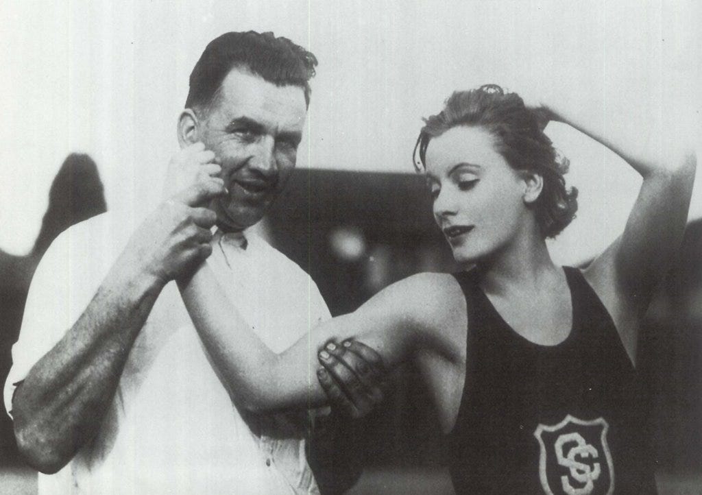 Greta Garbo with the USC track-and-field team, 1926