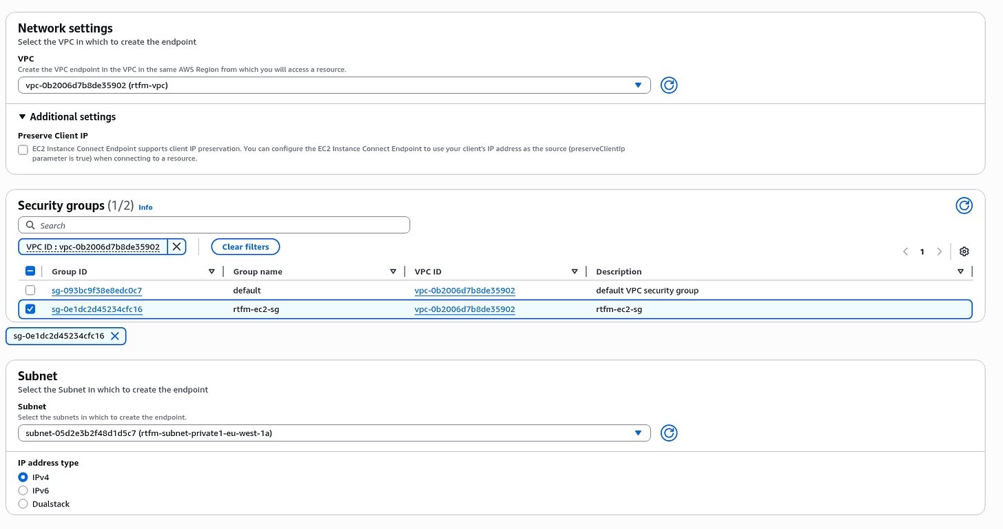 AWS: basic infrastructure setup for WordPress