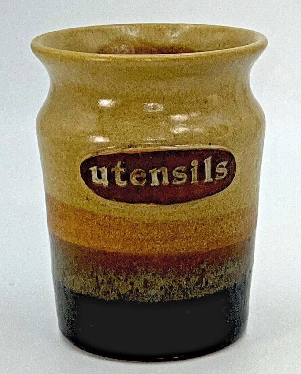 Stoneware crock.