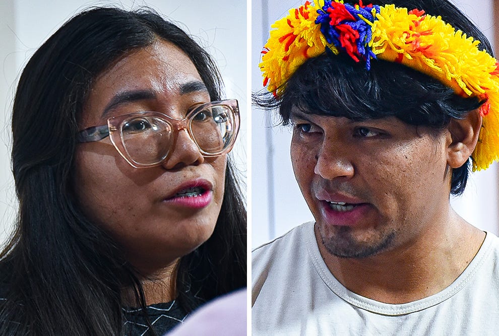 Os estudantes Angelina Waliperê (Fecfau) e Diogo Pereira de Souza (IQ): entraram pelas cotas do Vestibular Indígena