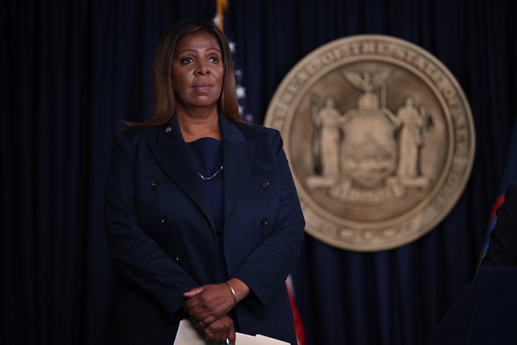 New York Attorney General Letitia James was hit with a federal criminal referral for instances of alleged mortgage fraud on Tuesday, according to a letter obtained by The Post. New York Attorney General Letitia James was hit with a federal criminal referral for instances of alleged mortgage fraud on Tuesday, according to a letter obtained by The Post.