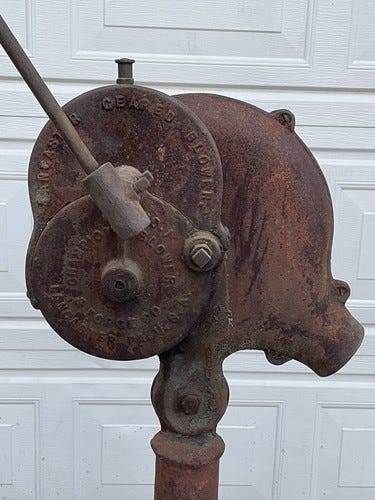 Antique CHAMPION Blacksmith Forge Blower No. 1 U.S.A - Picture 5 of 23