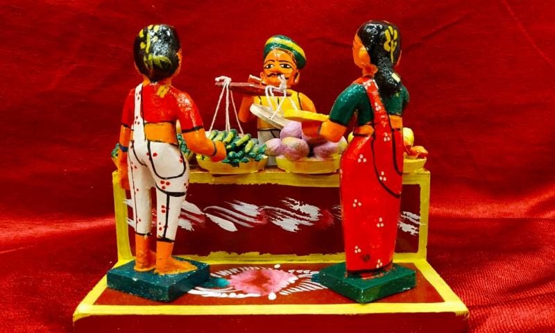 Kondapalli Toys Village Market set