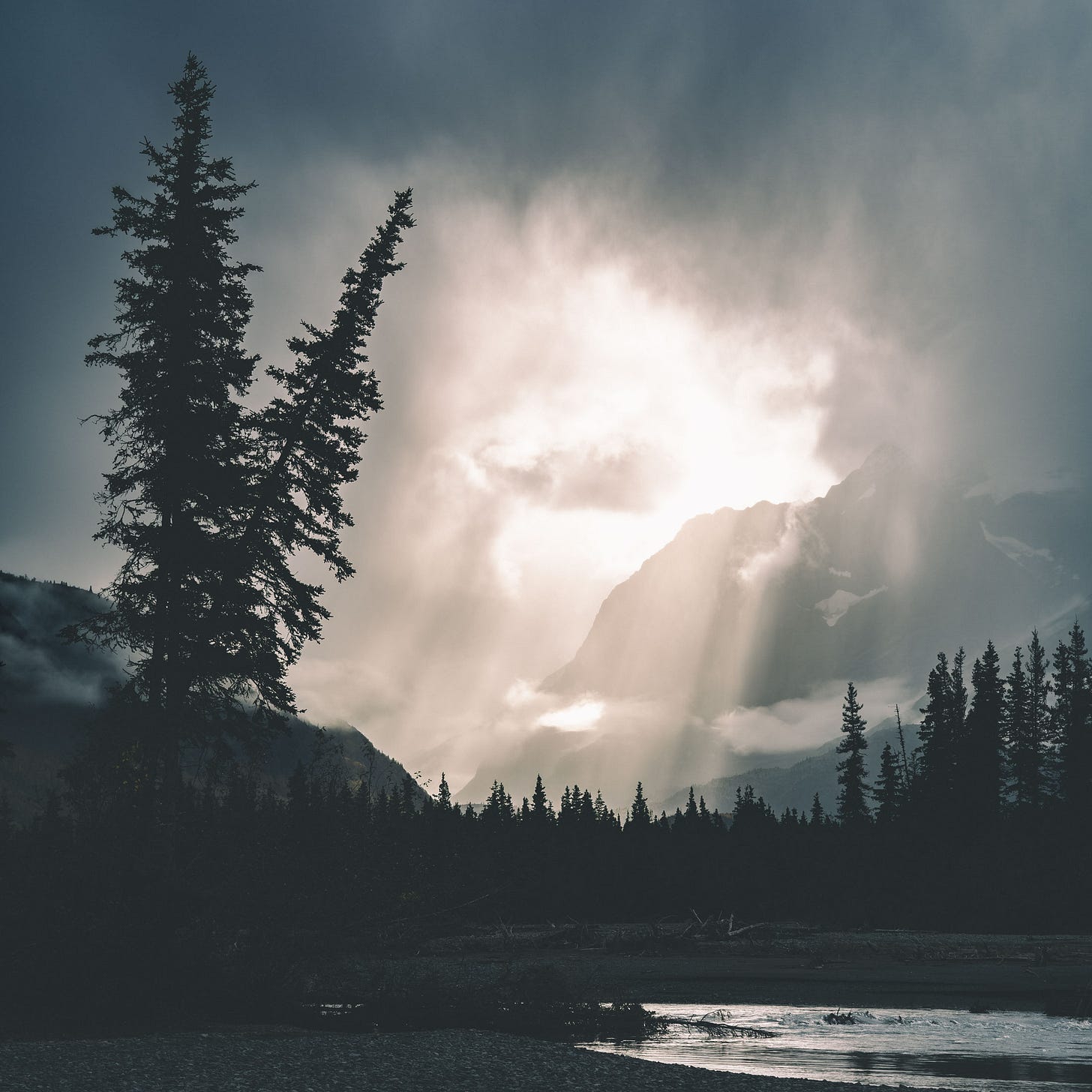 Stormy clouds around the Chugach Mountains, Alaska.