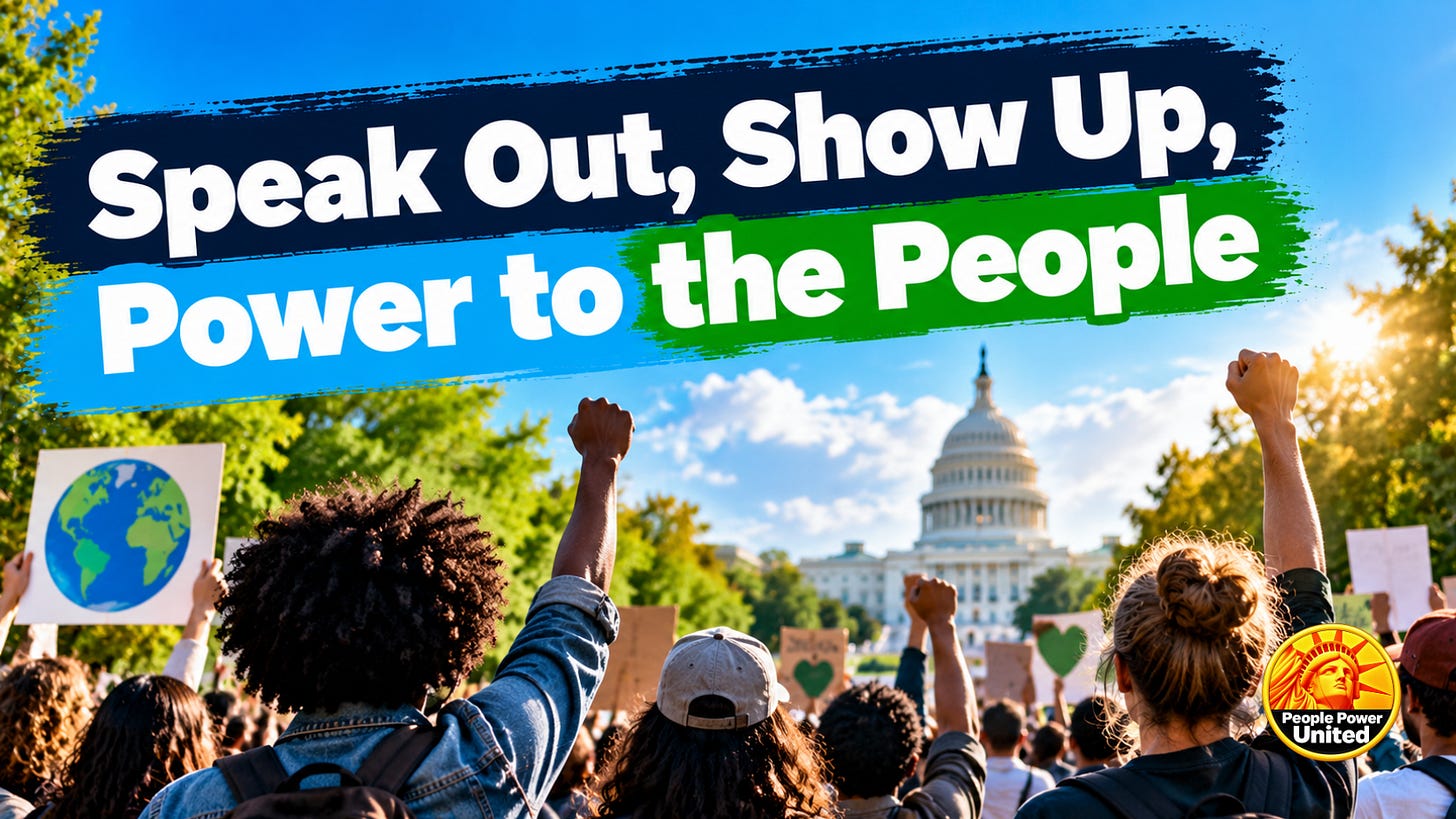 Speak Out, Show Up, Power to the People.