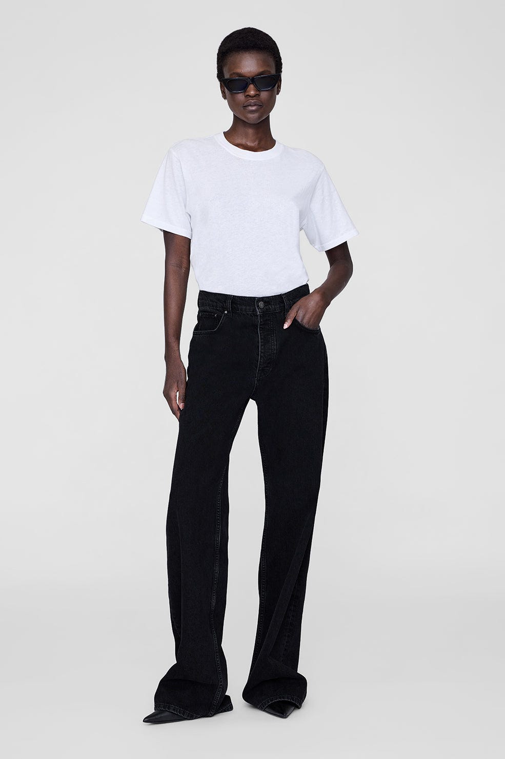 ANINE BING Hugh Jean - Vintage Black - On Model Front 