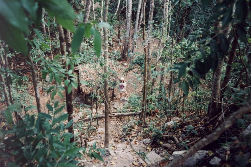 Coba ball court and jungle in 1995