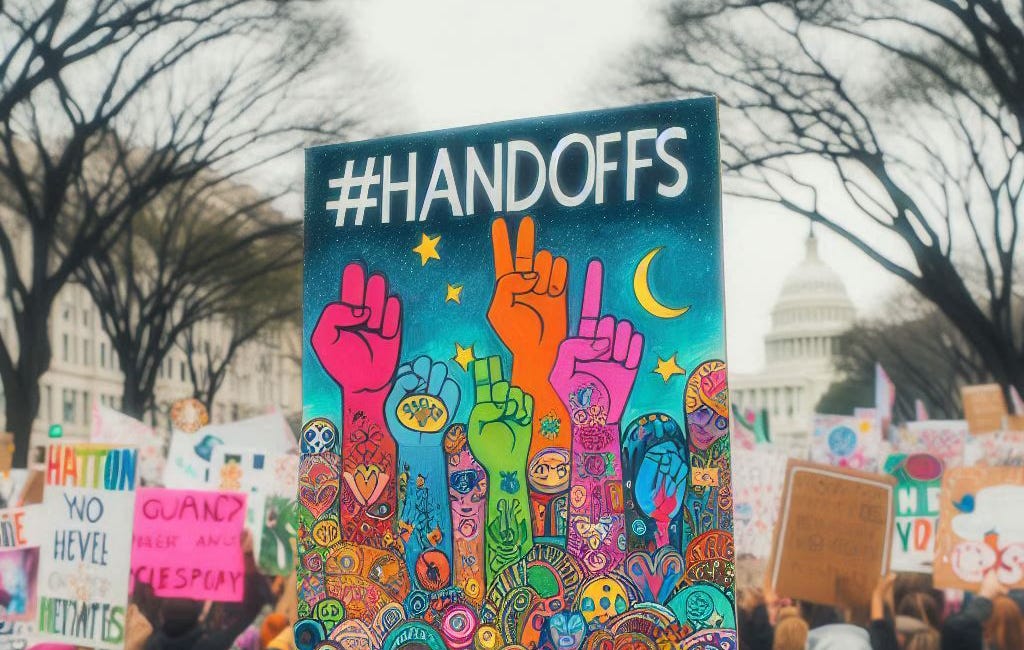 How might we make the #DonnieHandsOff song go viral to wake up unwoke America and advocate for saving our constitution, republic, and democracy from autocracy, neoliberalism, and techno-feudalism?