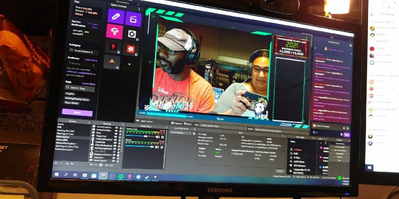 We do stuff together, like streaming for charity during our yearly campaign leading towards our 24hr Extra-Life video game marathon. Research.
