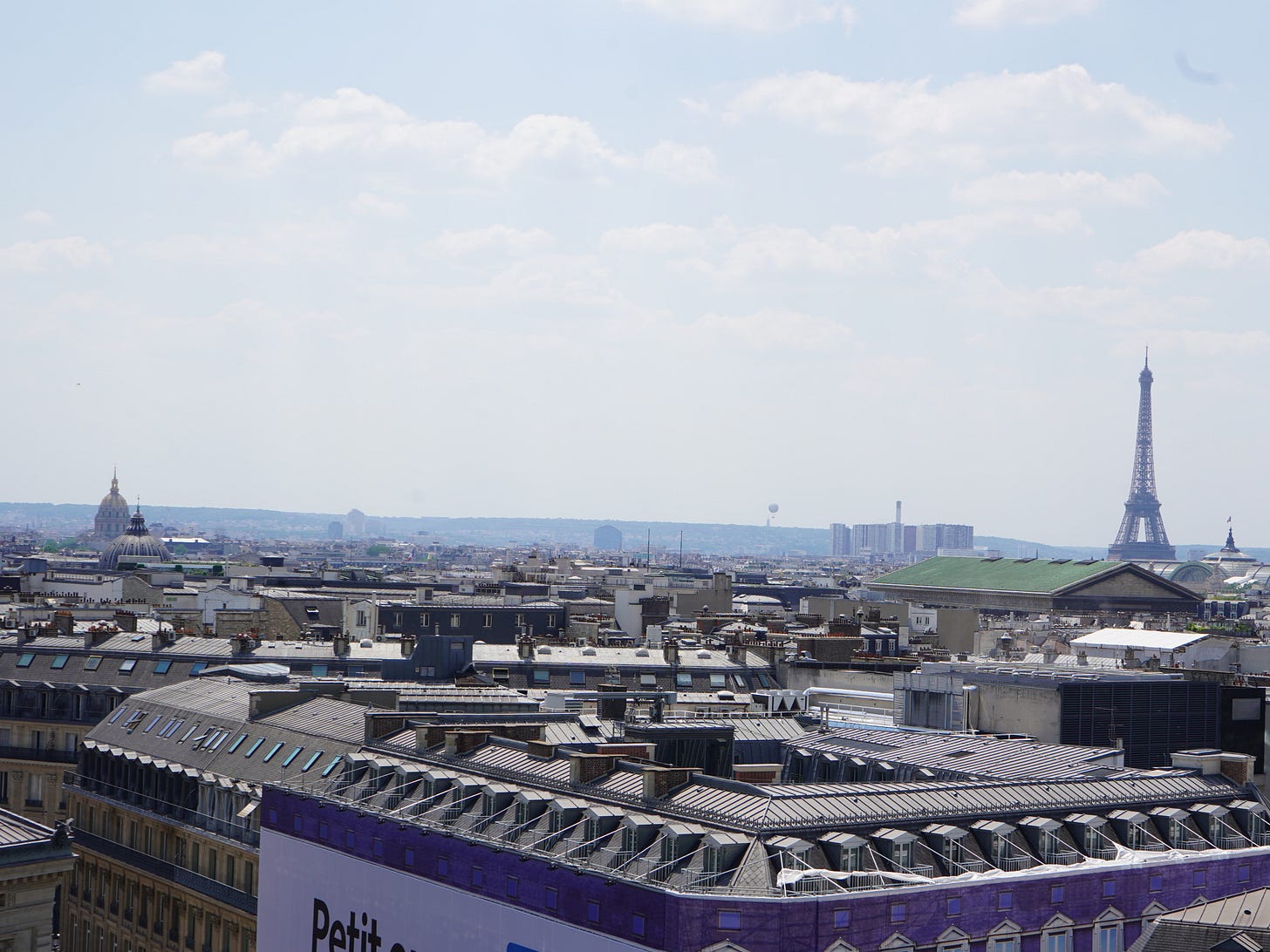 Eiffel Tower view from Galleries Lafayette